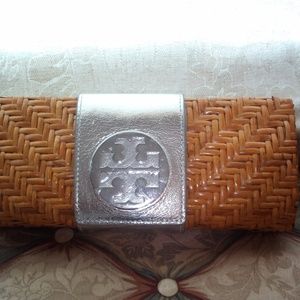 Tory Burch Straw Clutch Purse